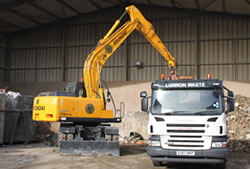 Skip Hire in Ongar unloading a lorry